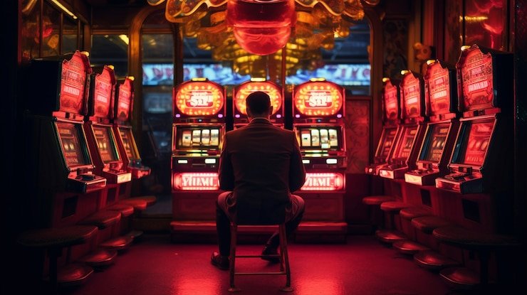 Live casino studio with multiple blackjack and roulette stations